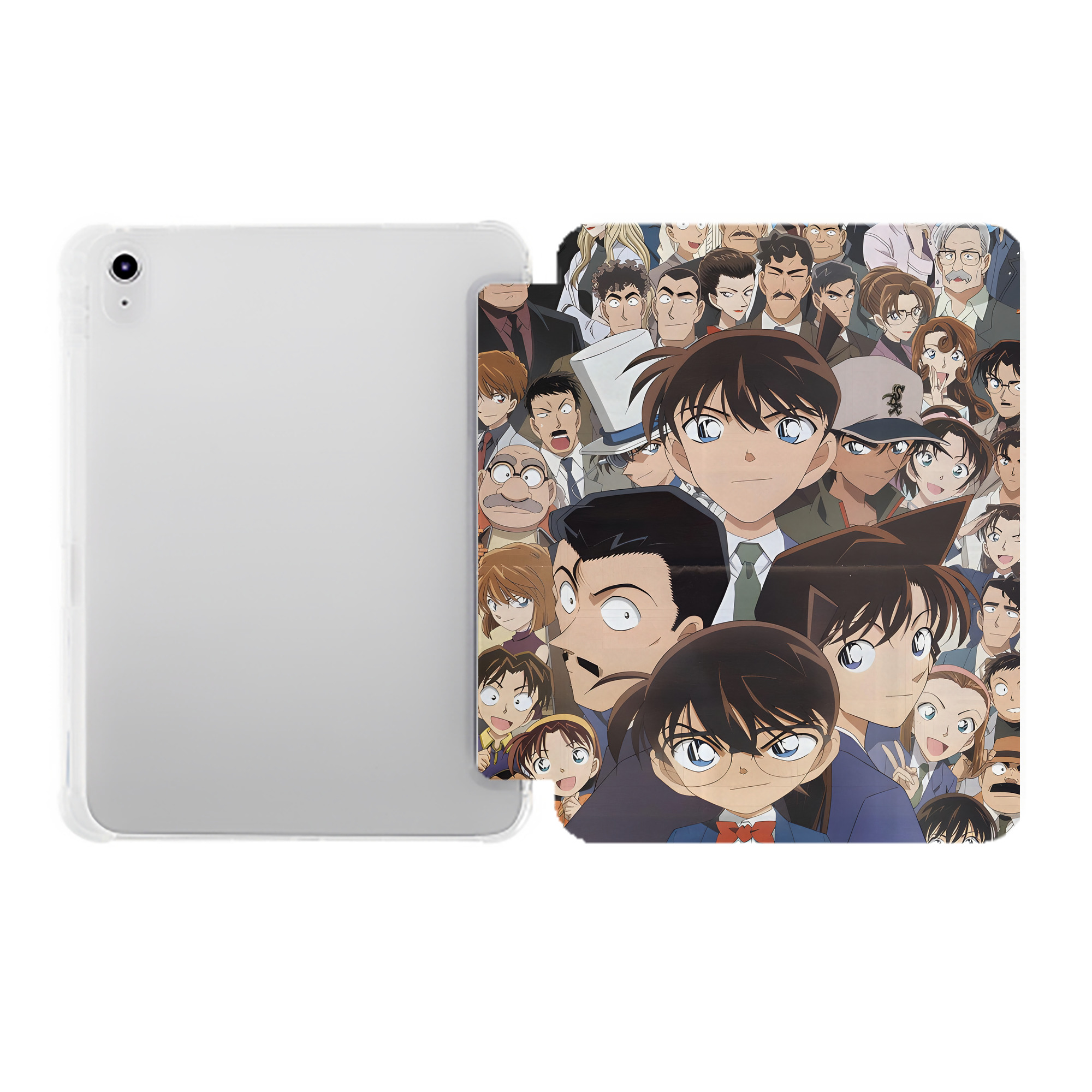 （画像用） 名探偵コナン Detective Conan IPad ケース ペン収納付き 三つ折りスタンド PUレザー×シリコン 対応機種9.5/10.5/10.9インチ